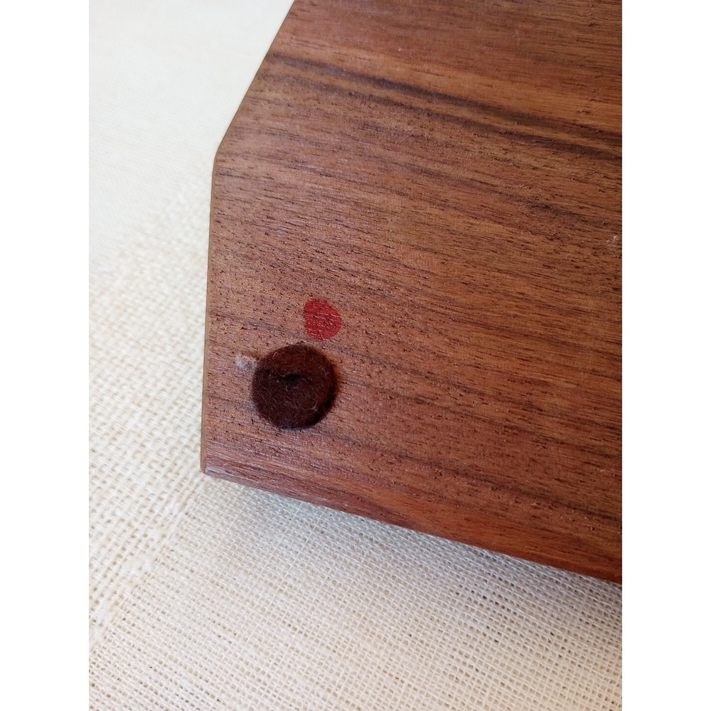 VTG American Walnut Bureau Top Valet 3 Shallow Resting Spots/4 Pegs 9" Long USA - Picture 10 of 14